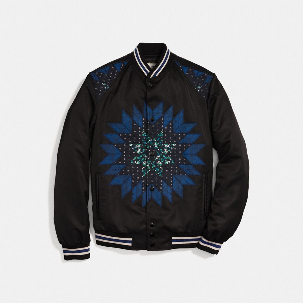 PATCHWORK VARSITY JACKET - Alternate View 1