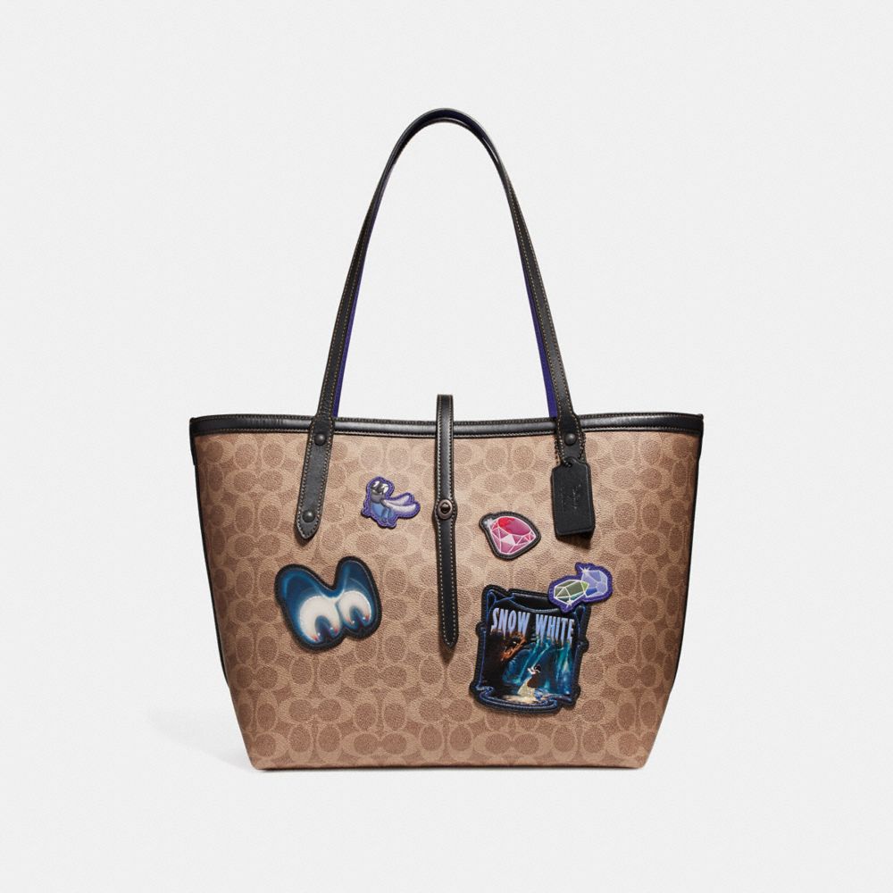 DISNEY X COACH MARKET TOTE IN SIGNATURE PATCHWORK