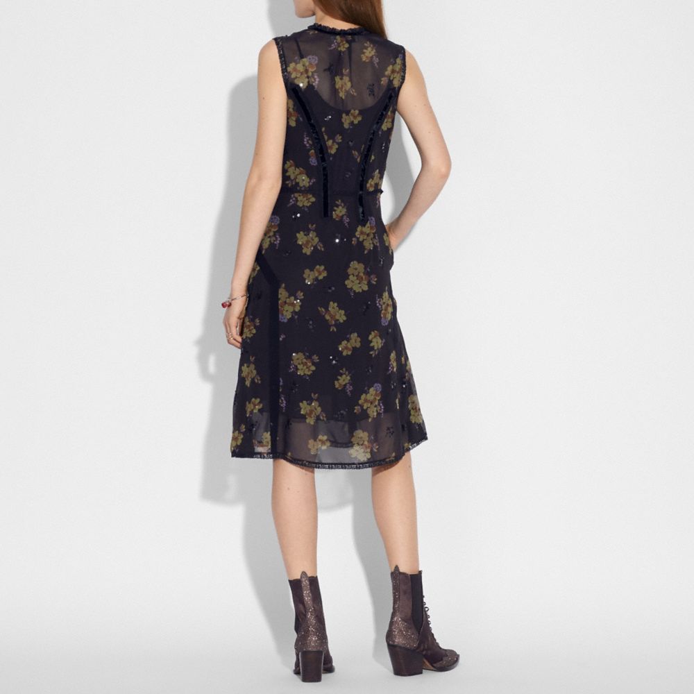 FOREST FLORAL PRINT MILITARY DRESS - Alternate View 2