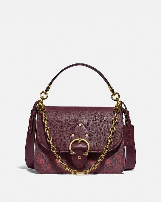 BEAT SHOULDER BAG WITH HORSE AND CARRIAGE PRINT