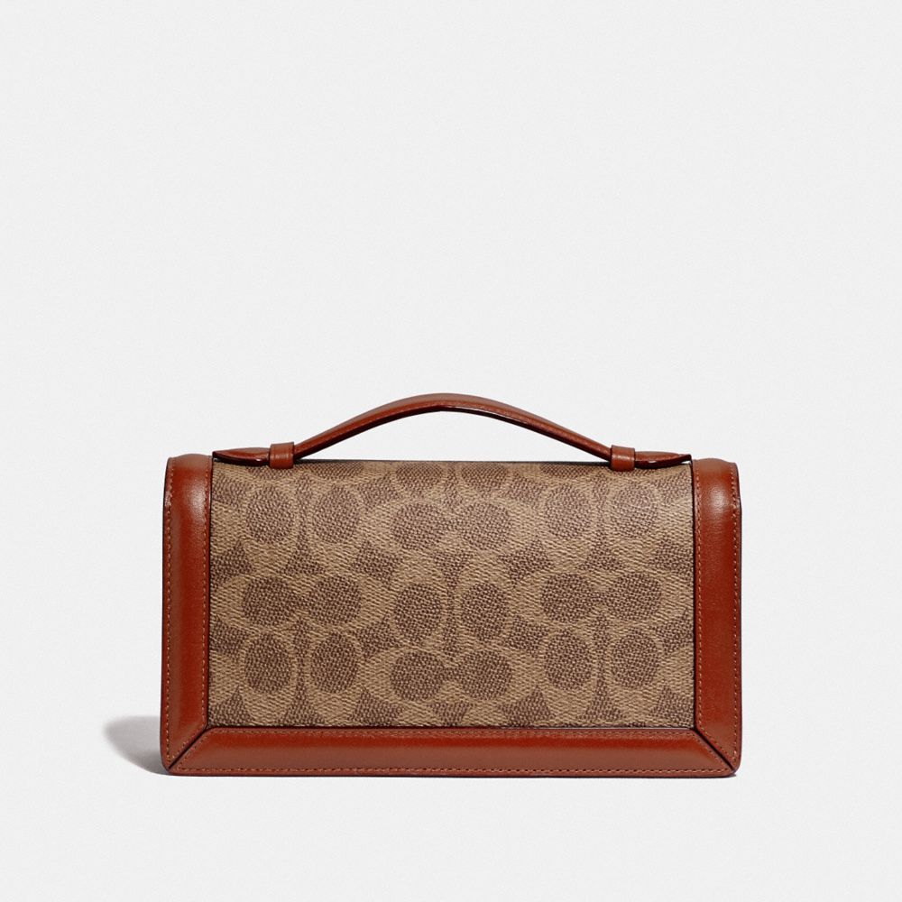 RILEY CHAIN CLUTCH IN COLORBLOCK SIGNATURE CANVAS - Alternate View 2