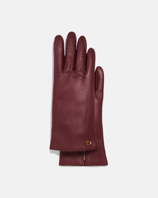 SCULPTED SIGNATURE LEATHER TECH GLOVES