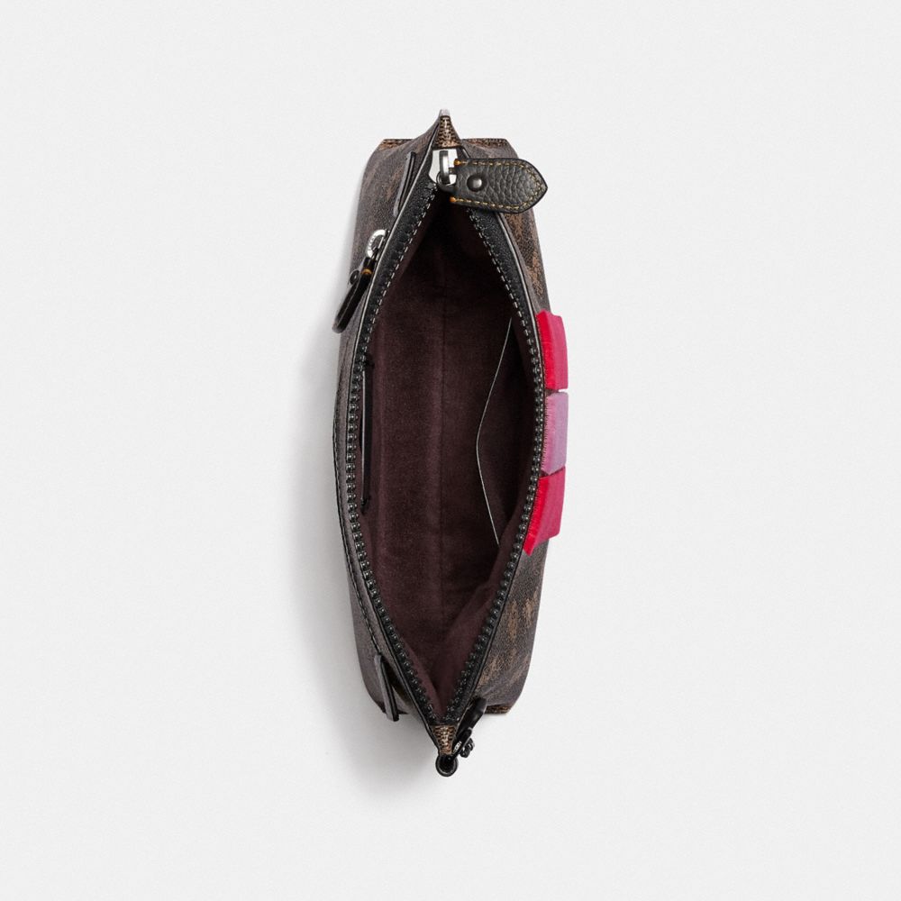 CHARLIE POUCH WITH HORSE AND CARRIAGE PRINT AND VARSITY STRIPE - Alternate View 1