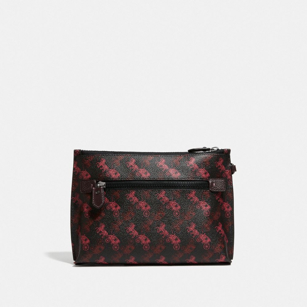 CHARLIE POUCH WITH HORSE AND CARRIAGE PRINT AND VARSITY STRIPE - Alternate View 1