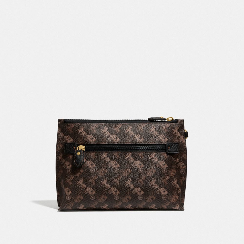 CHARLIE POUCH WITH HORSE AND CARRIAGE PRINT AND VARSITY STRIPE - Alternate View 1