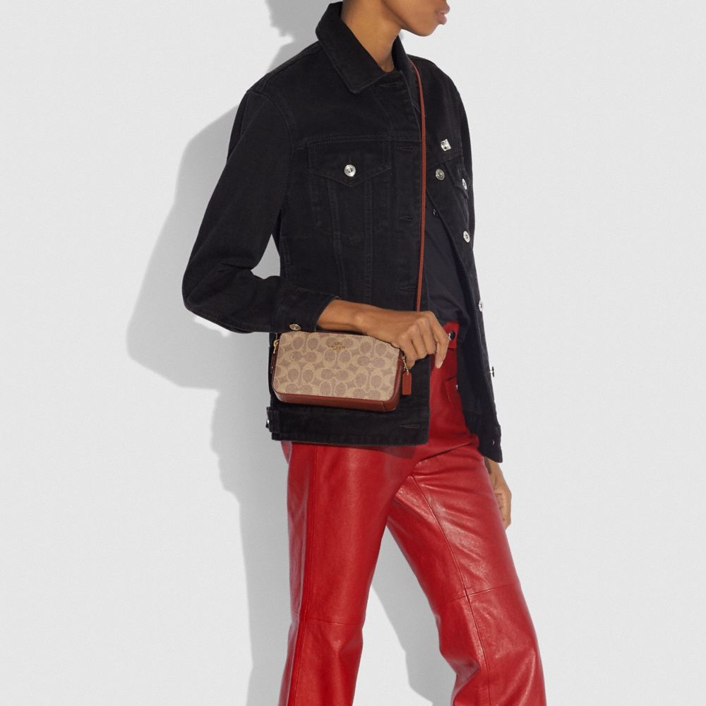 KIRA CROSSBODY IN COLORBLOCK SIGNATURE CANVAS - Alternate View 3