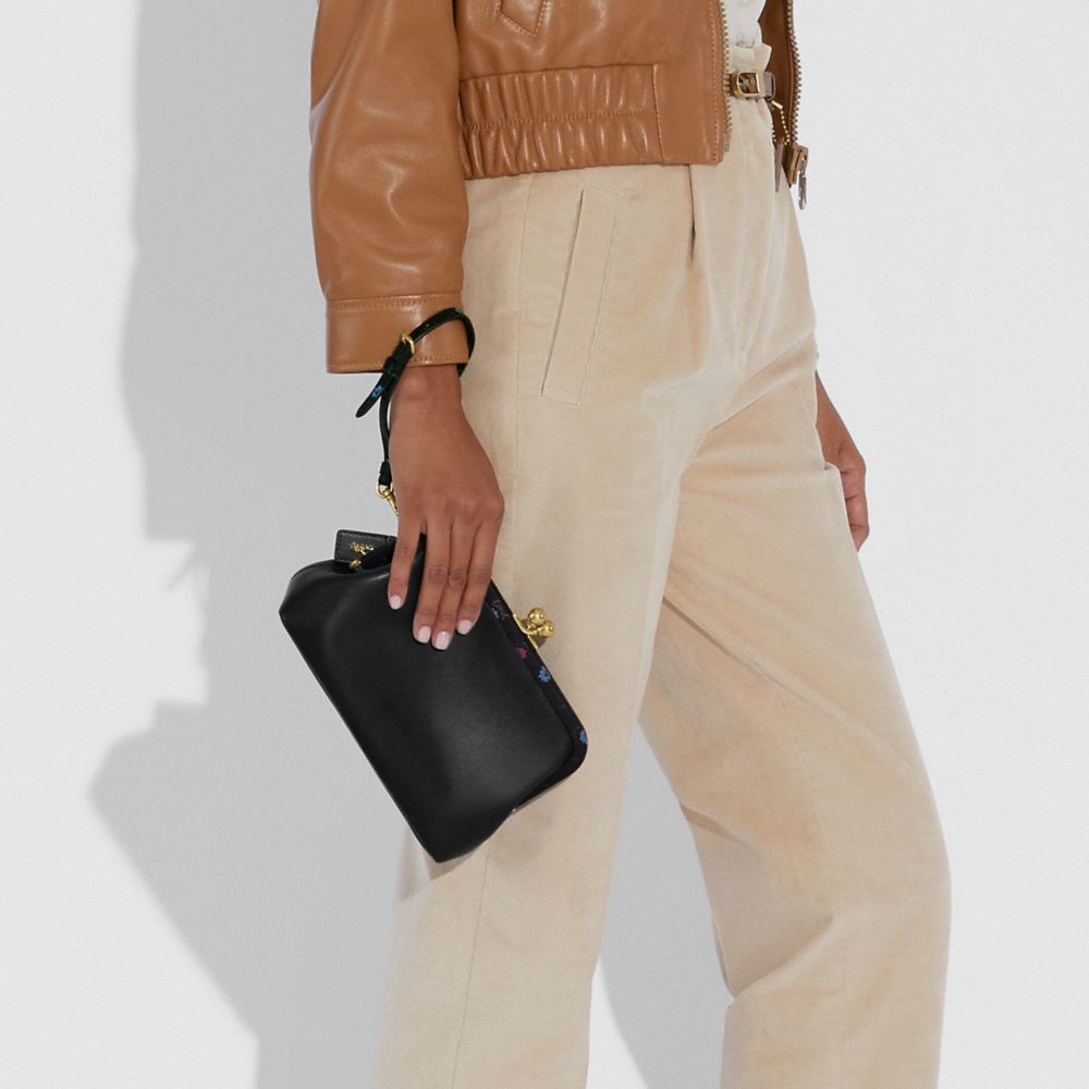 KISSLOCK CLUTCH WITH BLOCKED FLORAL PRINT - Alternate View 2