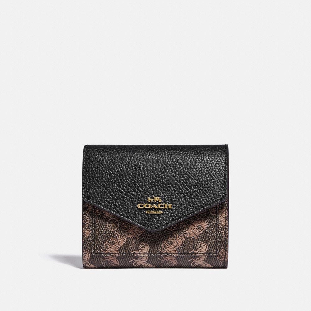 SMALL WALLET WITH HORSE AND CARRIAGE PRINT