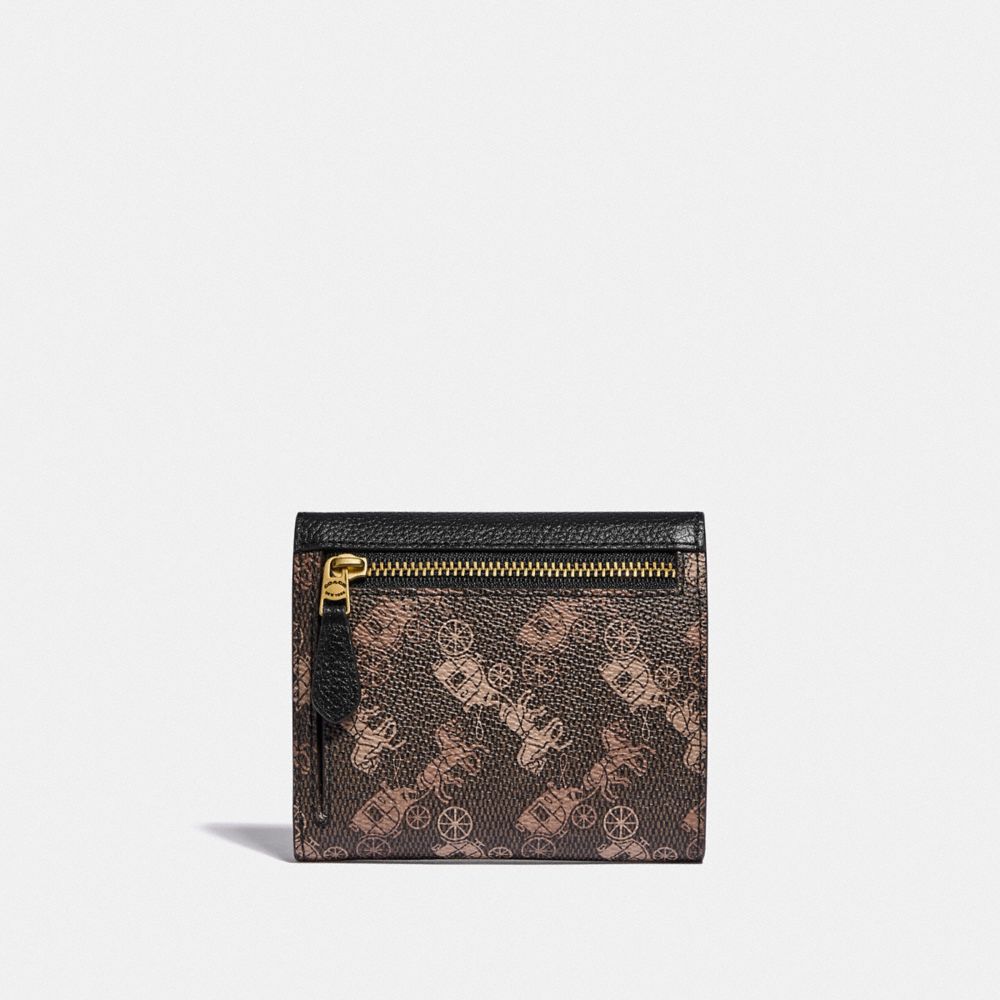 SMALL WALLET WITH HORSE AND CARRIAGE PRINT - Alternate View 1