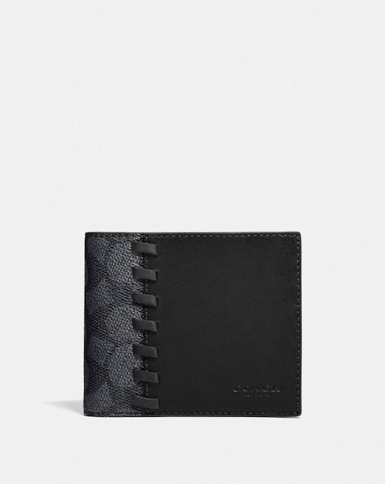3-IN-1 WALLET IN BLOCKED SIGNATURE CANVAS WITH WHIPSTITCH