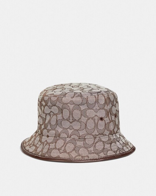 SIGNATURE JACQUARD BUCKET HAT IN ORGANIC COTTON AND RECYCLED POLYESTER