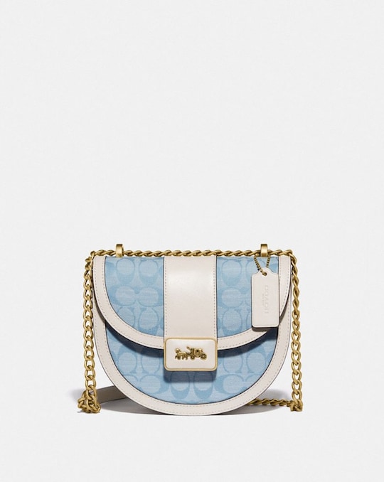 ALIE SADDLE BAG IN SIGNATURE CHAMBRAY