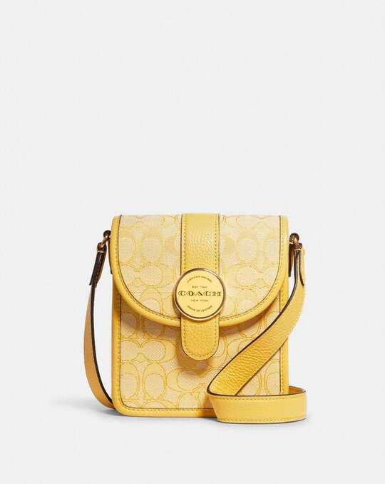 NORTH/SOUTH LONNIE CROSSBODY IN SIGNATURE JACQUARD