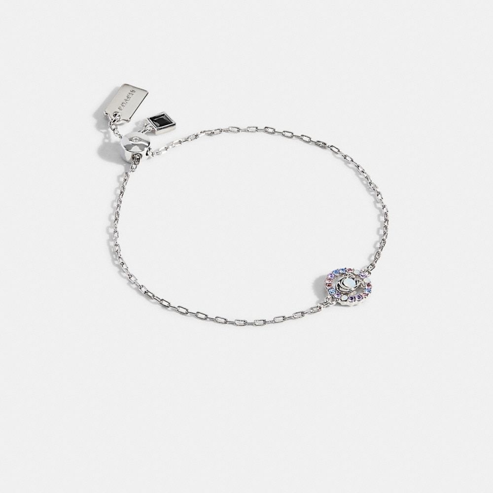 PULSERA MULTICOLOR CON BARRA DESLIZANTE DE CRISTALES DE FIRMA