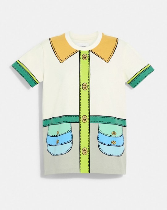 TROMPE L'OEIL BELTED T-SHIRT IN ORGANIC COTTON