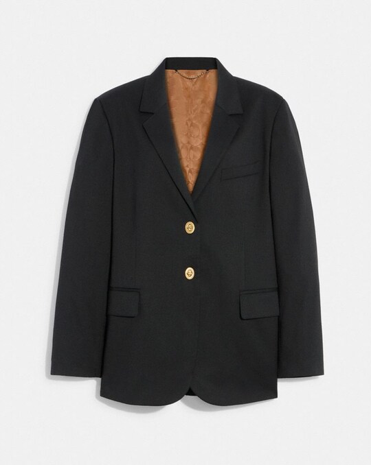 RELAXED BLAZER WITH SIGNATURE LINING