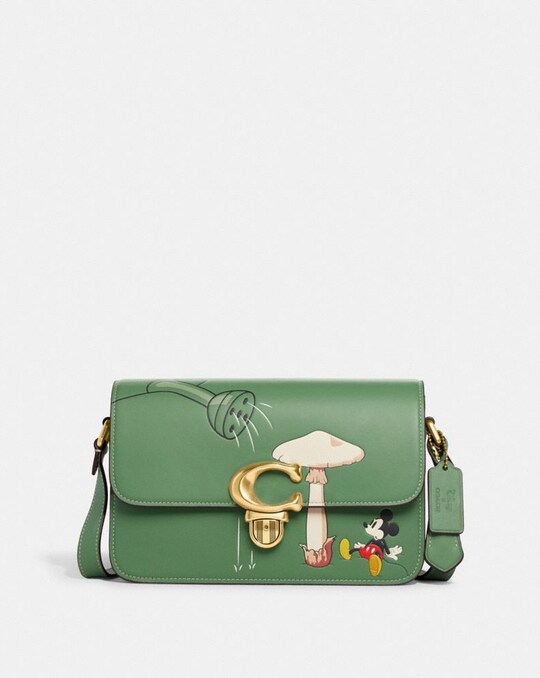 DISNEY X COACH STUDIO SHOULDER BAG WITH MICKEY MOUSE AND WATERING CAN