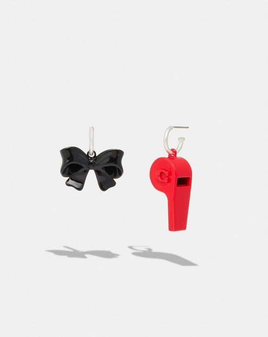 BOW WHISTLE MISMATCH EARRINGS